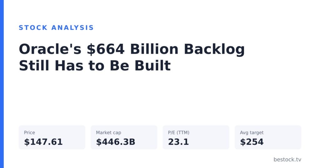Oracle’s $664 Billion Backlog Still Has to Be Built