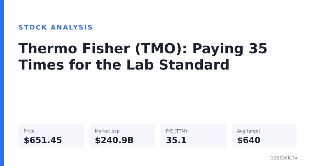 Thermo Fisher (TMO): Paying 35 Times for the Lab Standard