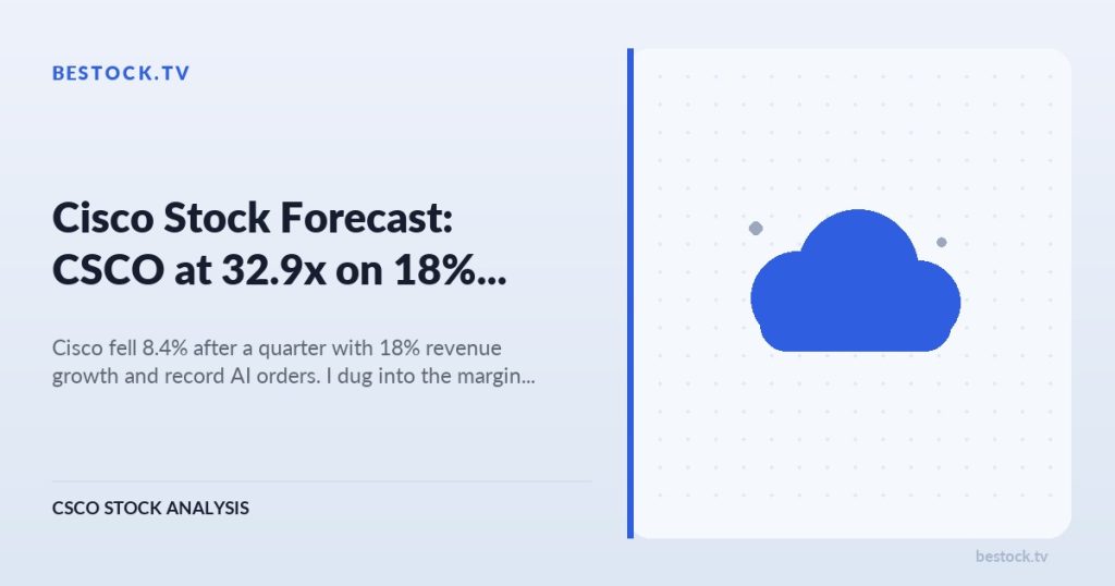Cisco Stock Forecast: CSCO at 32.9x on 18% Quarterly Growth