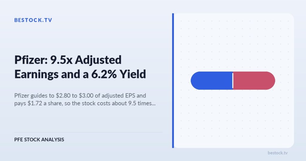 Pfizer (PFE): 9.5x Adjusted Earnings and a 6.2% Yield