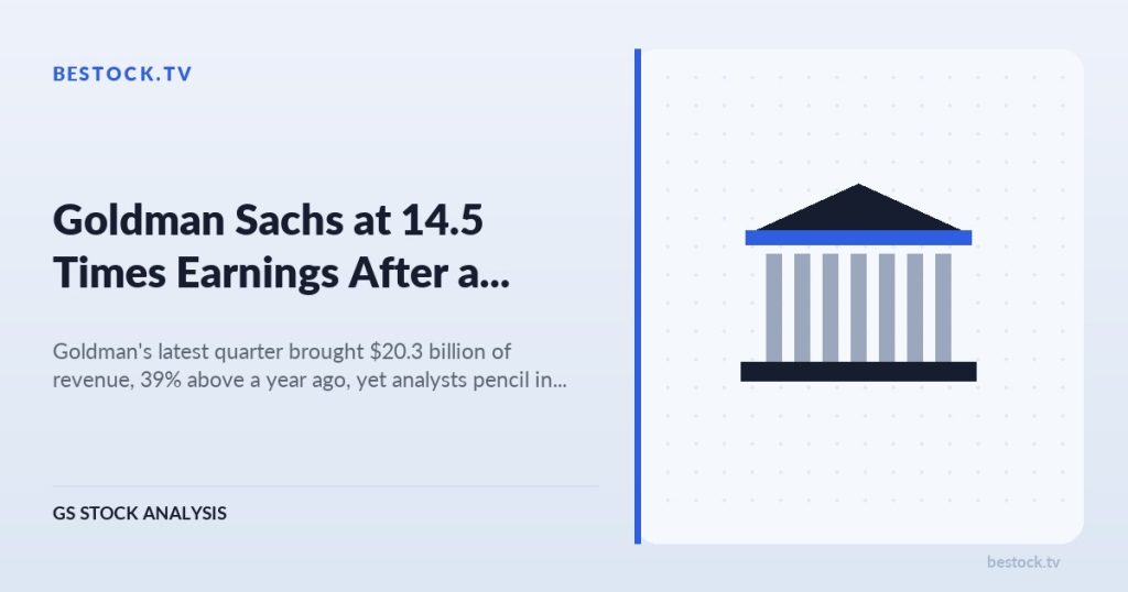 Goldman Sachs (GS) at 14.5 Times Earnings After a $20.3B Quarter